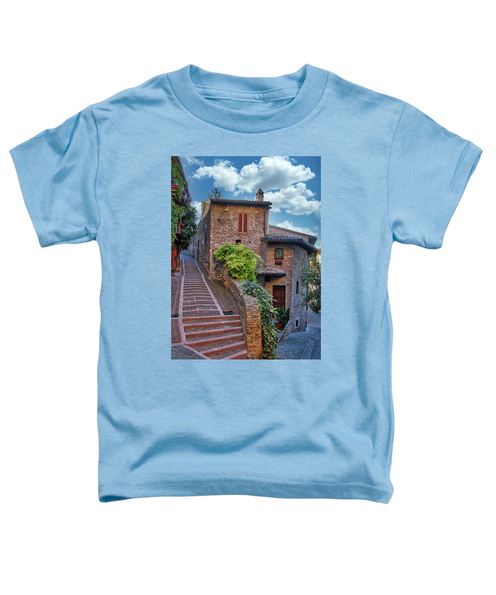 Ancient Toddler T-Shirt featuring the photograph Assisi Street by Eggers Photography
