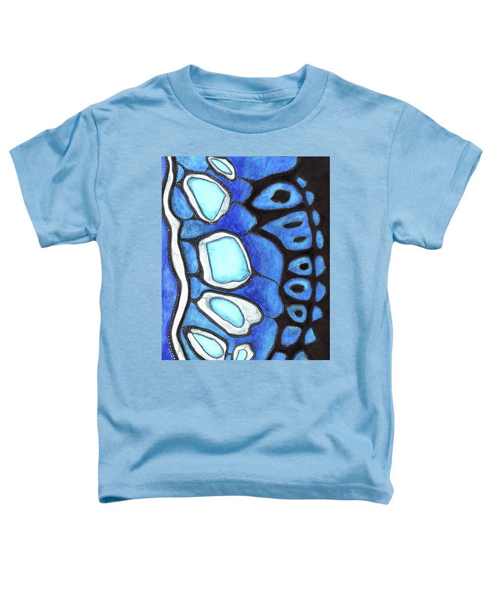 Blue Toddler T-Shirt featuring the painting Australian Blue Cracker by Misty Morehead