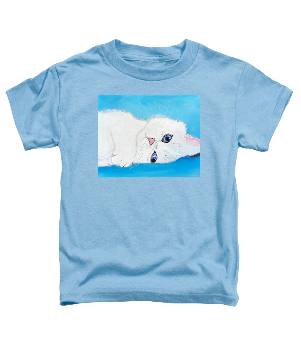 Pets Toddler T-Shirt featuring the painting Baby Blue Eyes by Kathie Camara