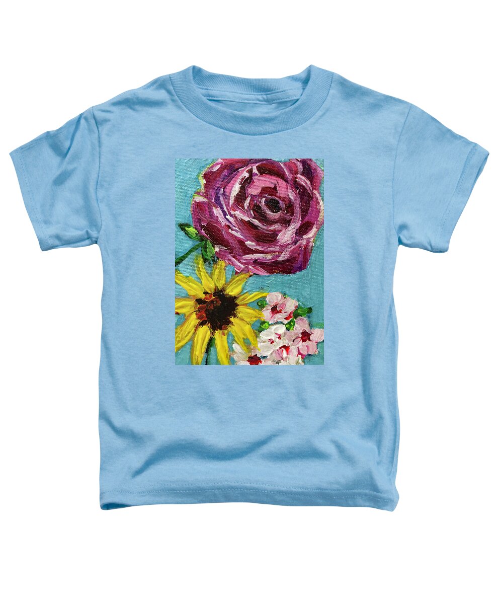 Roses Toddler T-Shirt featuring the painting Backyard Blooms by Roxy Rich