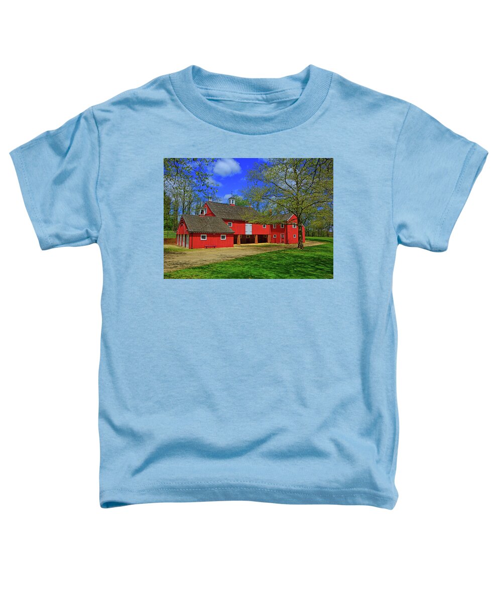 Bayonet Farm Toddler T-Shirt featuring the photograph Bayonet Farm Red Barn by Raymond Salani III