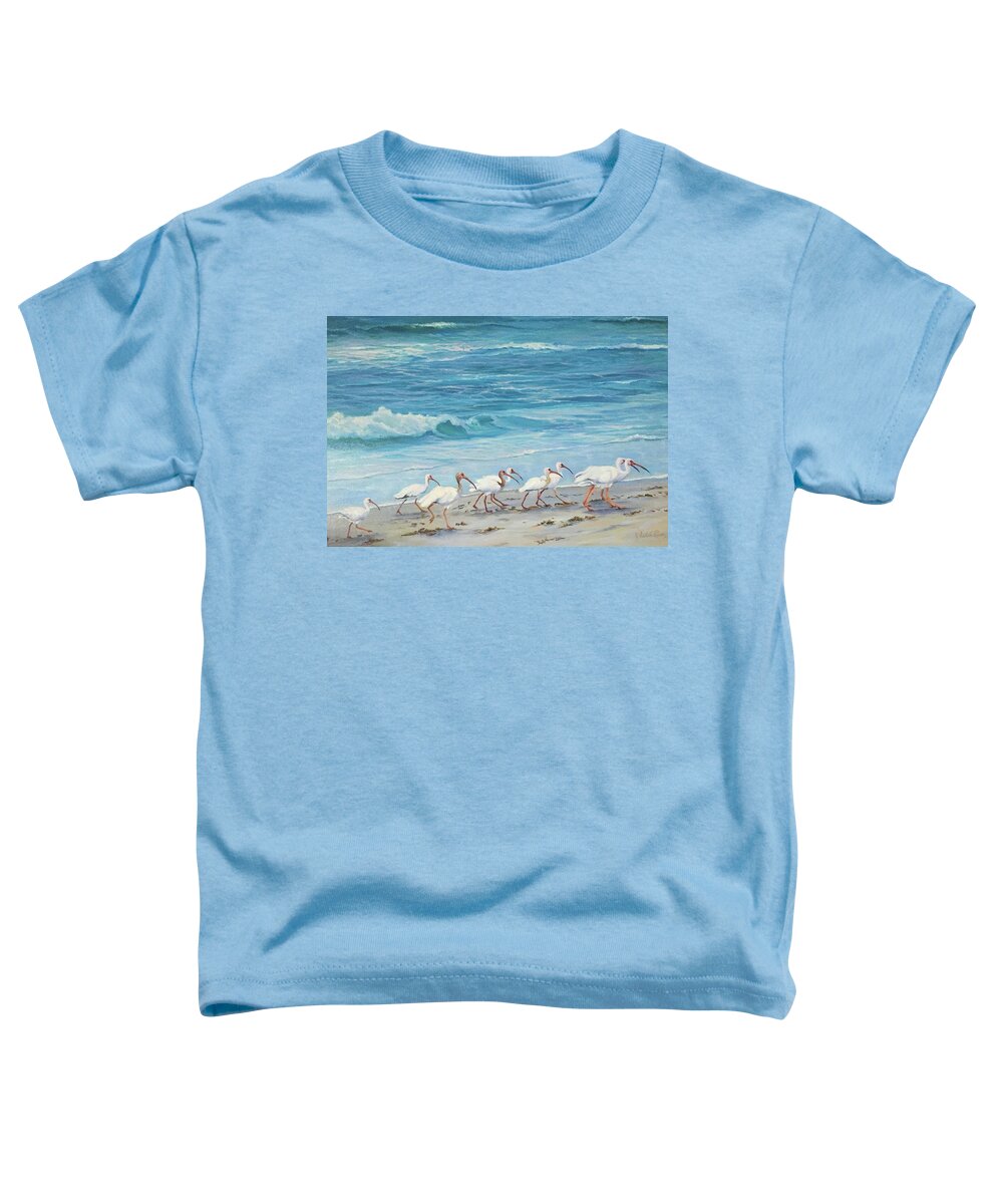 Ibis Toddler T-Shirt featuring the painting Beach Patrol by Judy Rixom