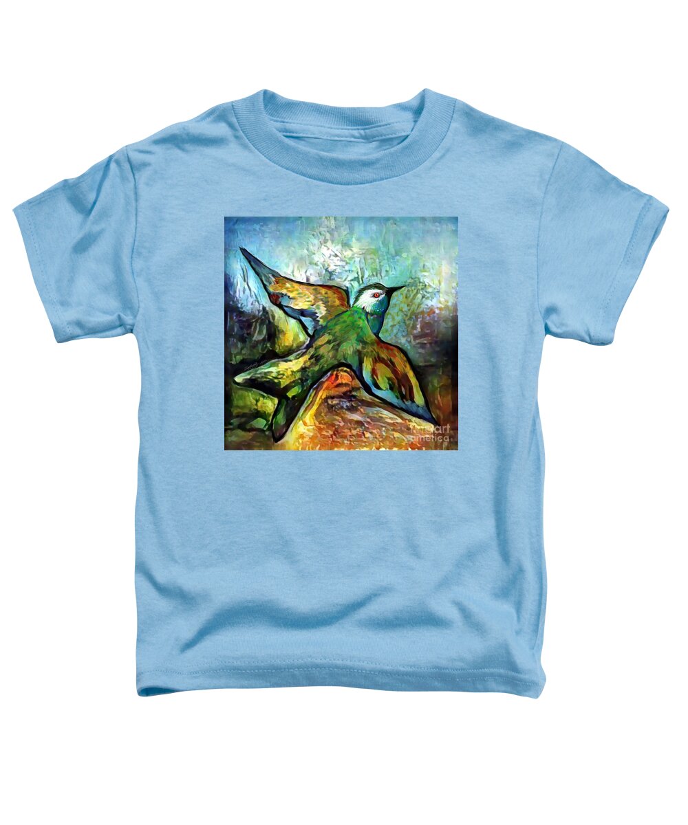 American Art Toddler T-Shirt featuring the digital art Bird Flying Solo 010 by Stacey Mayer