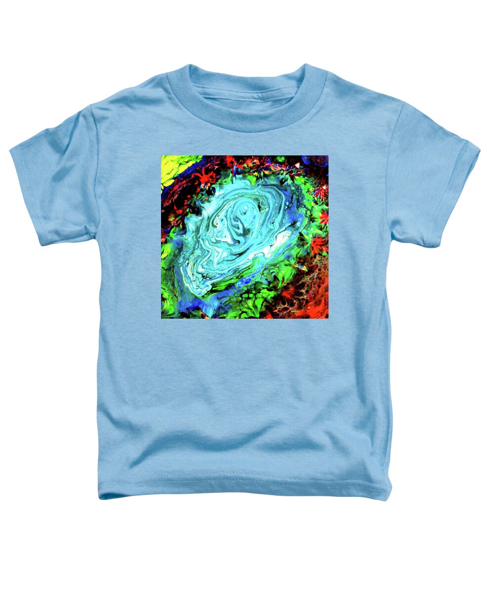 Core Toddler T-Shirt featuring the painting Blue Core by Anna Adams