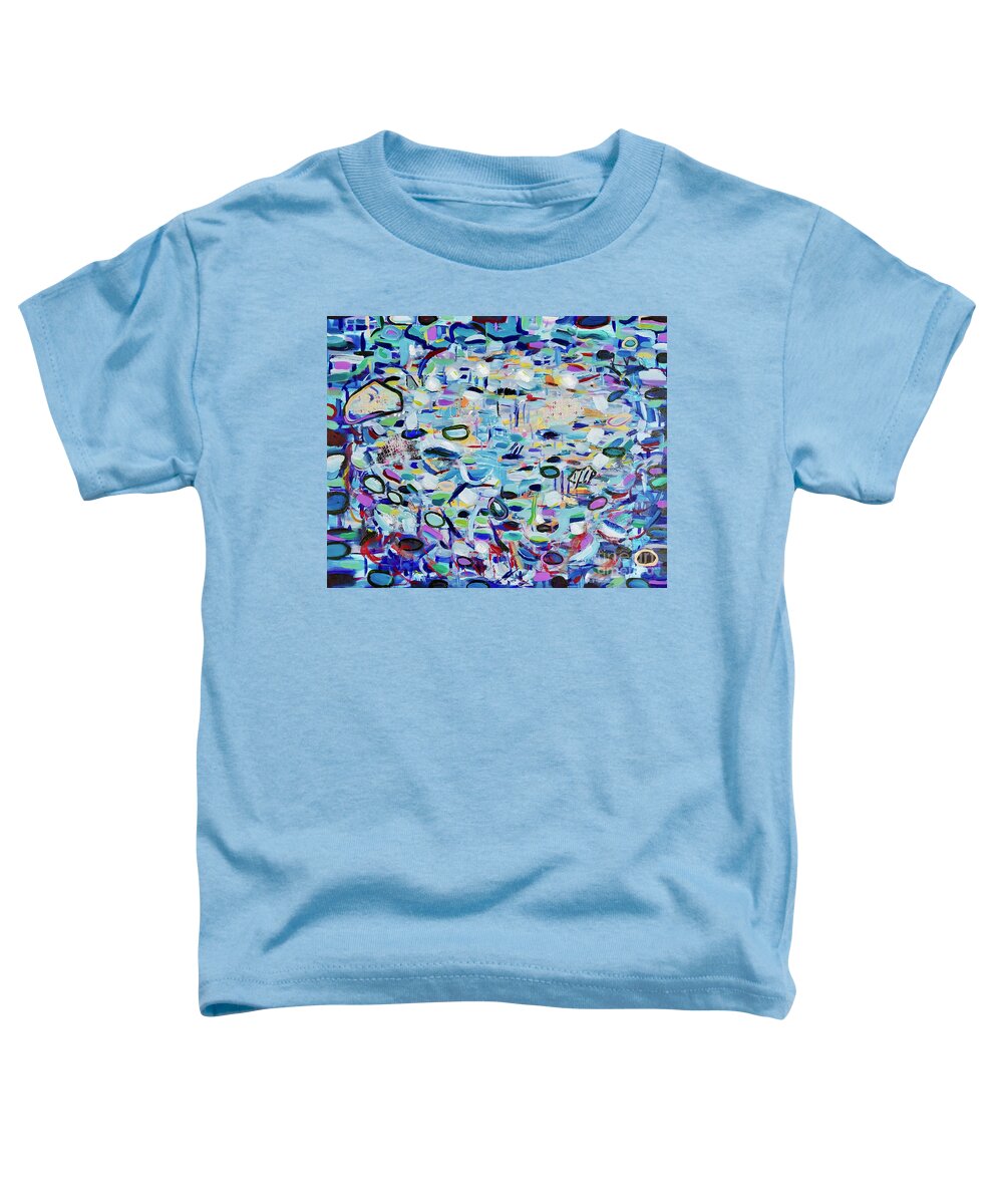 Collage Toddler T-Shirt featuring the painting Blue Hope by Catherine Gruetzke-Blais