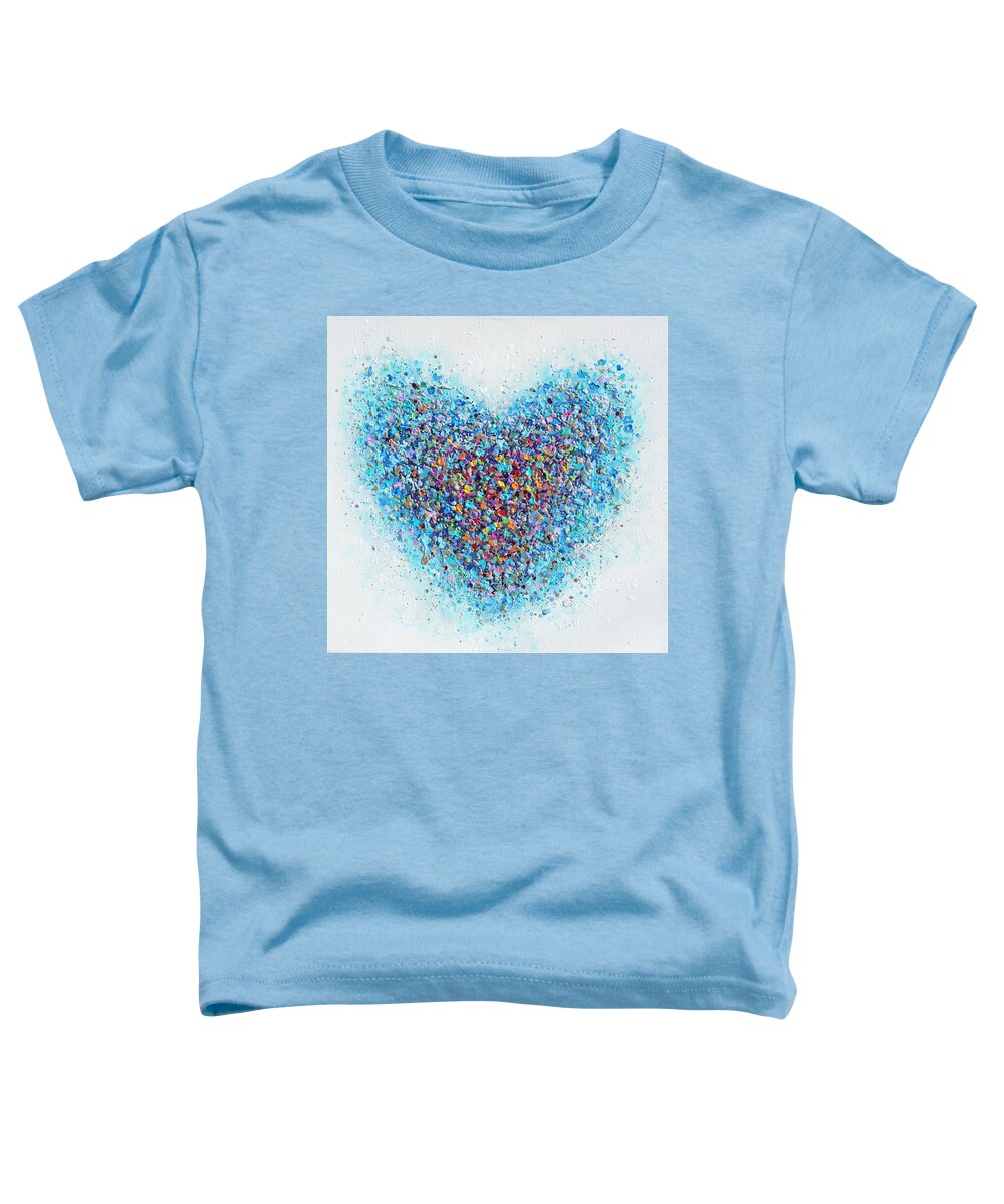 Blue Heart Toddler T-Shirt featuring the painting Candy Heart by Amanda Dagg