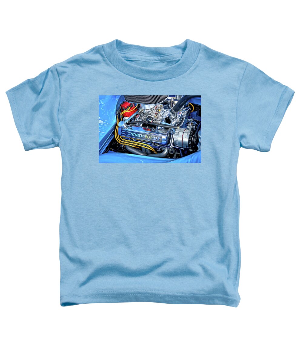 Automotive Toddler T-Shirt featuring the photograph Chevrolet Valve Cover Blues by David Lawson