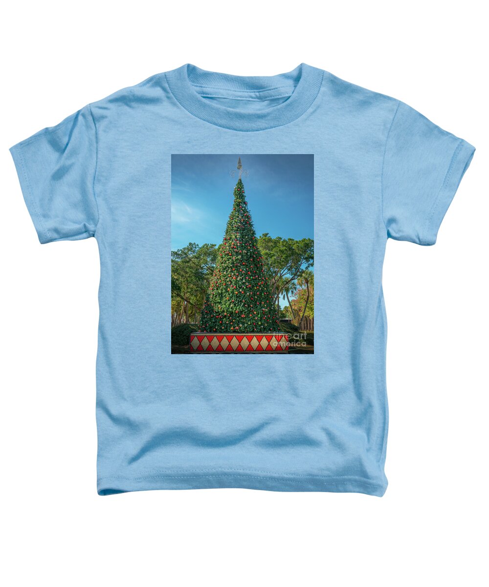 Bird Key Toddler T-Shirt featuring the photograph Christmas Tree at St. Armand's Circle, Sarasota, Florida by Liesl Walsh