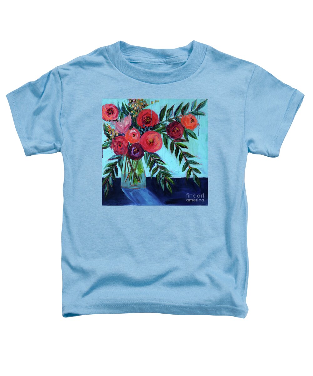 Blue Toddler T-Shirt featuring the painting Coral and Blues by Ashley Lane