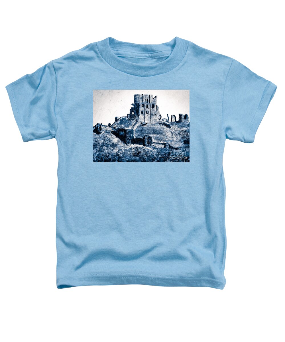 Corfe Castle Toddler T-Shirt featuring the painting Corfe Castle by Denise Railey