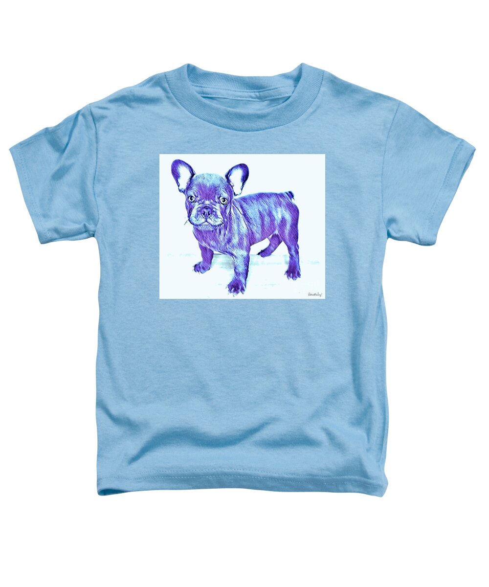 Blue French Bulldog. Frenchie. Dog. Pets. Animals. Toddler T-Shirt featuring the digital art Da Ba Dee by Denise Railey
