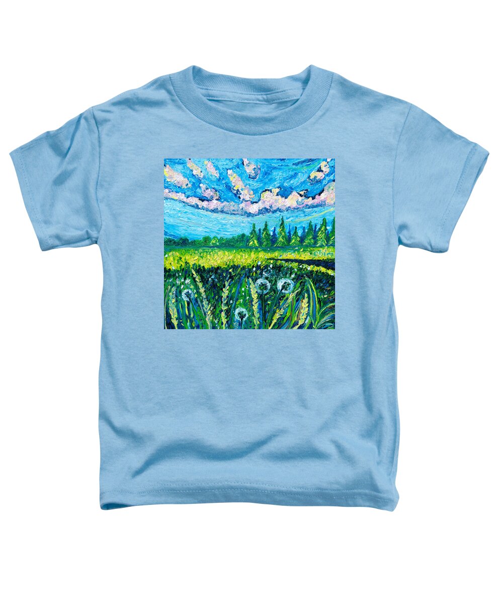 Dandelion Toddler T-Shirt featuring the painting Dandelions by Chiara Magni