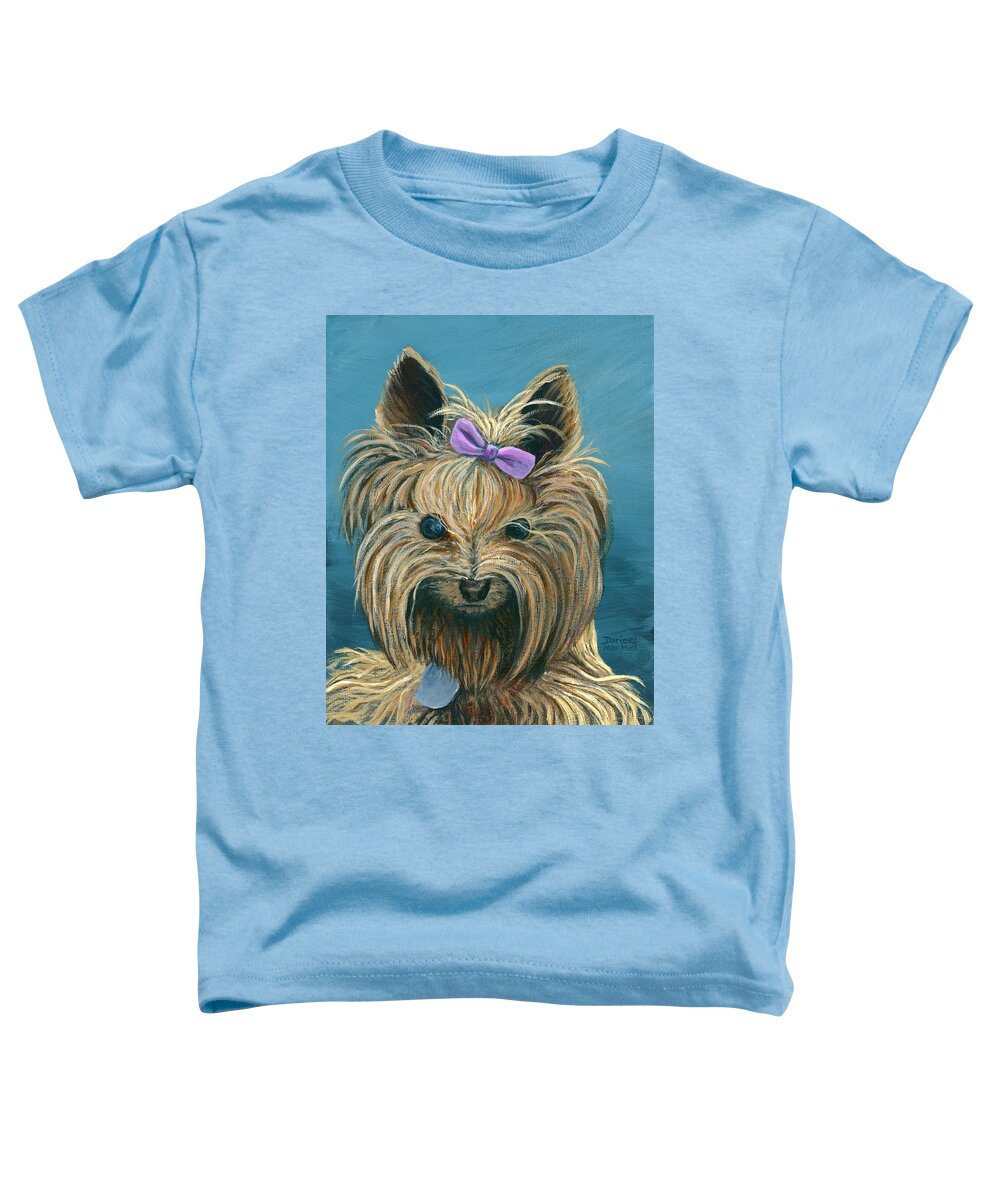 Dog Toddler T-Shirt featuring the painting Dezzie by Darice Machel McGuire