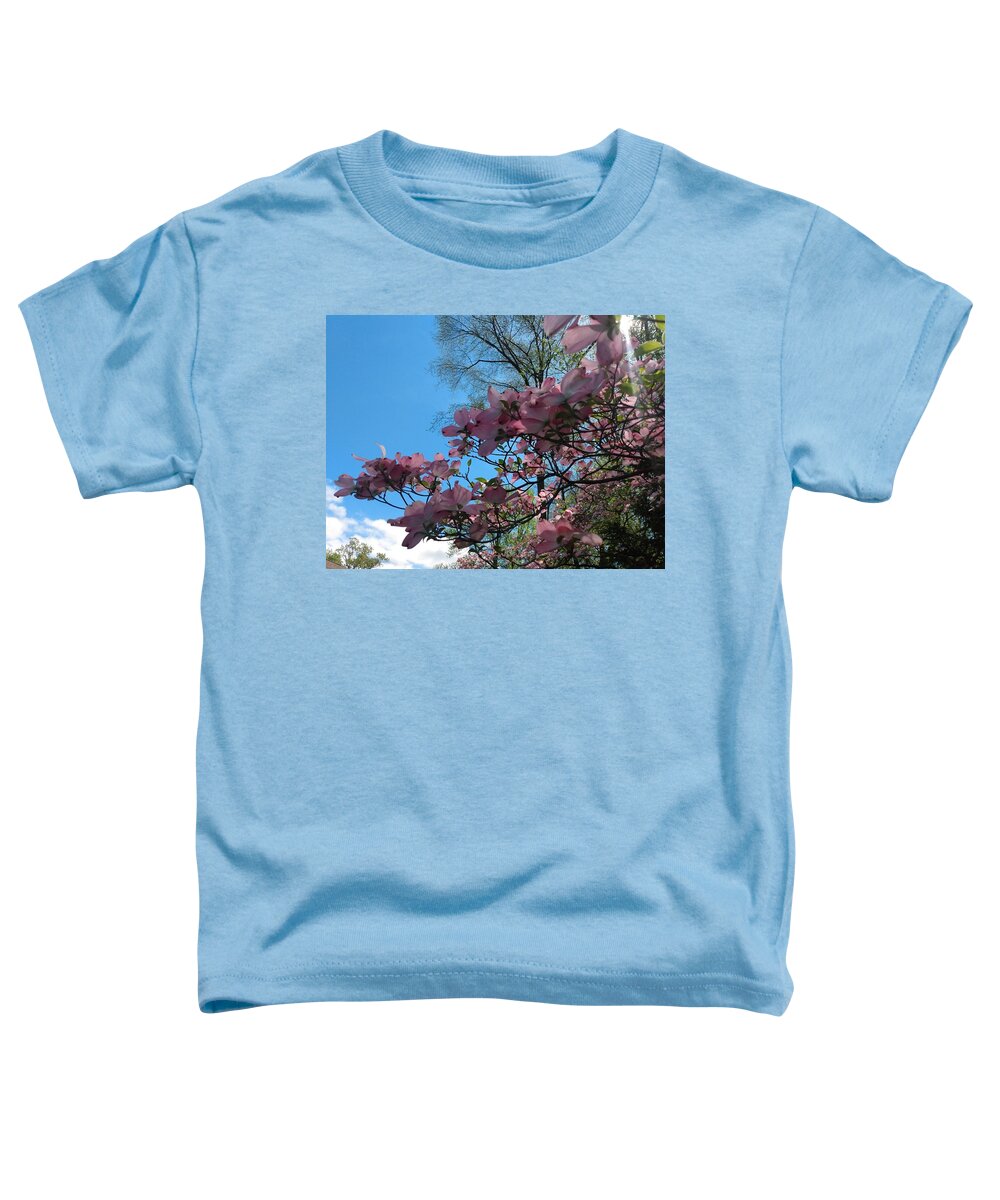 Sky Toddler T-Shirt featuring the photograph Dogwood Tree and Blue Skies by Christopher Lotito