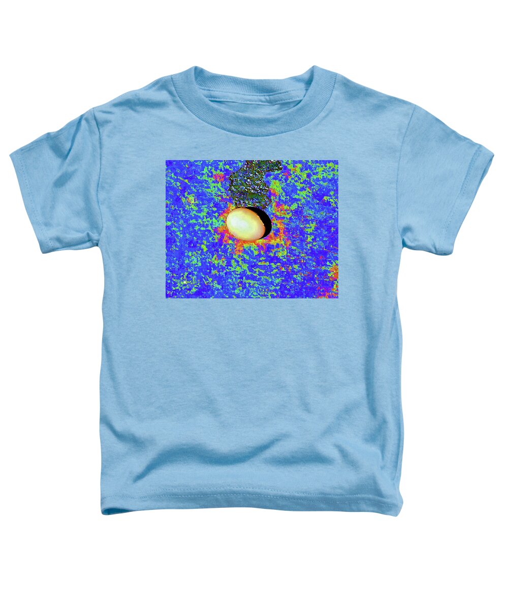 Food Toddler T-Shirt featuring the photograph Egg On Blue by Andrew Lawrence