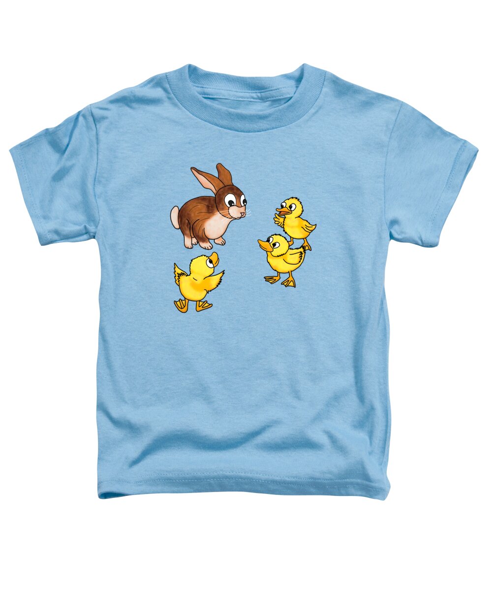 Duck Toddler T-Shirt featuring the digital art Explaining Swimming to a Rabbit by John Haldane