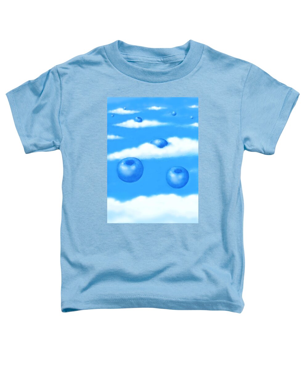 Clouds Toddler T-Shirt featuring the painting Falling Blueberries by Mary Ann Leitch