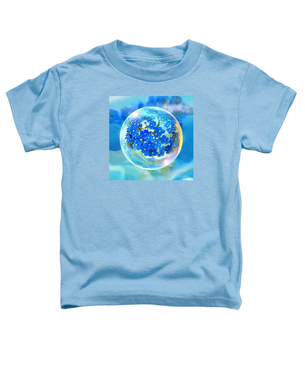Forget Me Nots Toddler T-Shirt featuring the digital art Faux Forget Me Nots by Robin Moline