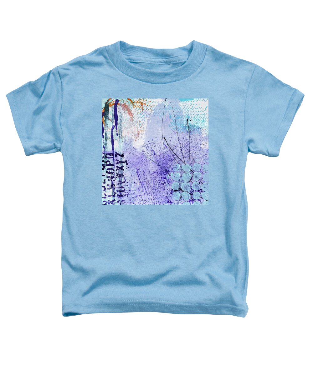 Tropical Toddler T-Shirt featuring the painting FOUNTAIN OF YOUTH Tropical Purple Aqua Orange Abstract Painting Grunge Street Art by Lynnie Lang