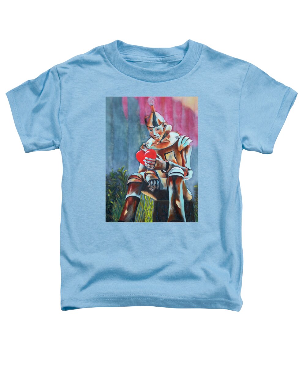 Tin Man Toddler T-Shirt featuring the painting Gazing at the Inner Self by Tracy Hutchinson