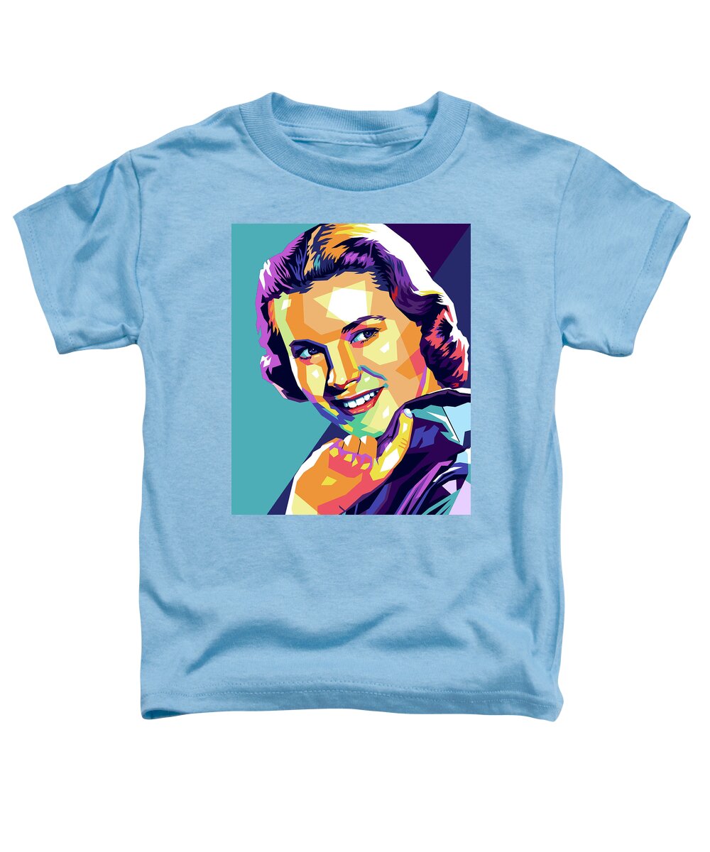 Grace Kelly Toddler T-Shirt featuring the mixed media Grace Kelly illustration by Movie World Posters