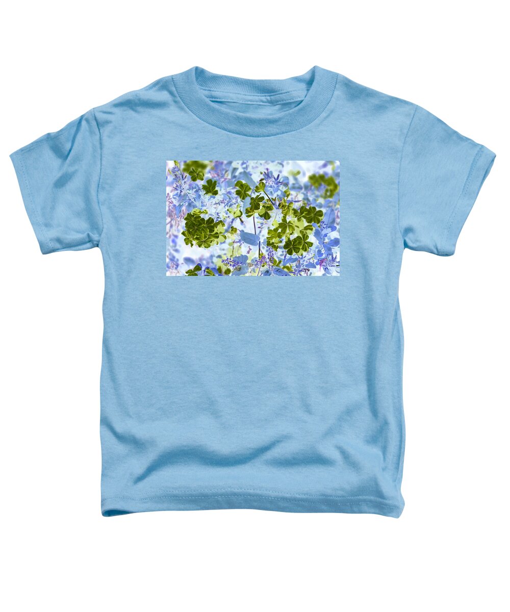 Flower Toddler T-Shirt featuring the photograph Blooms of Green in Blue by Missy Joy