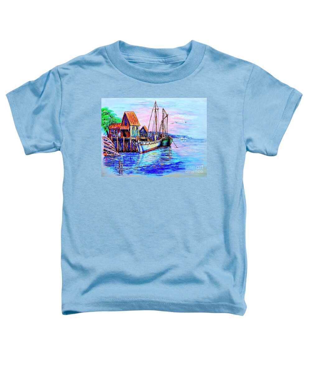 Inspiration Toddler T-Shirt featuring the painting Harbour by Viktor Lazarev