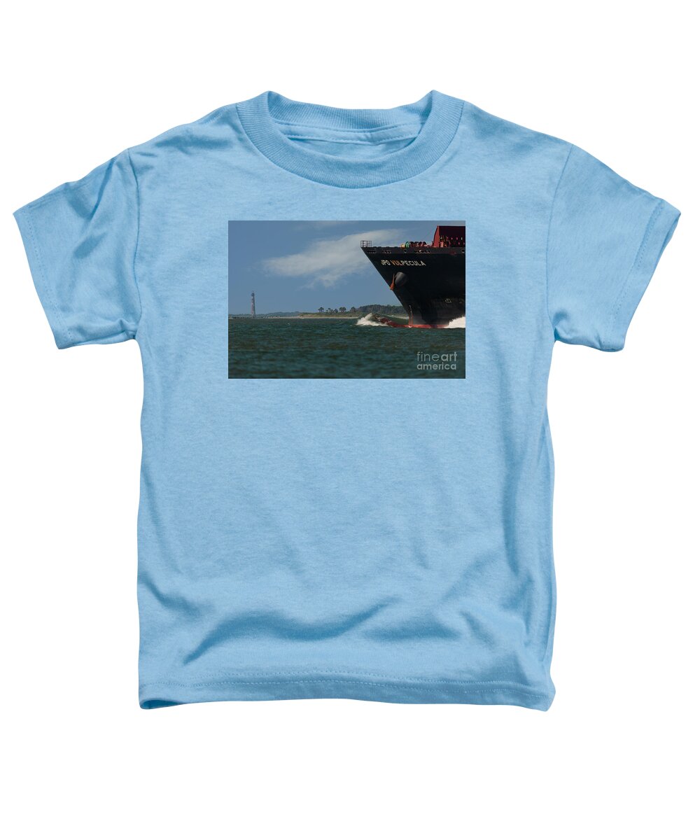 Morris Island Lighthouse Toddler T-Shirt featuring the photograph Heading Past Morris Island Lighthouse - JPO Vulpecula by Dale Powell