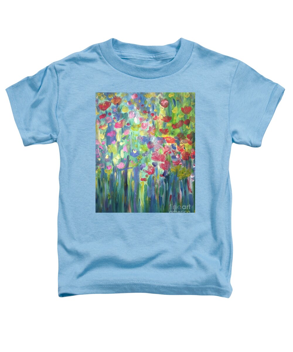 Rain Toddler T-Shirt featuring the painting Heavenly Rain by Stacey Zimmerman