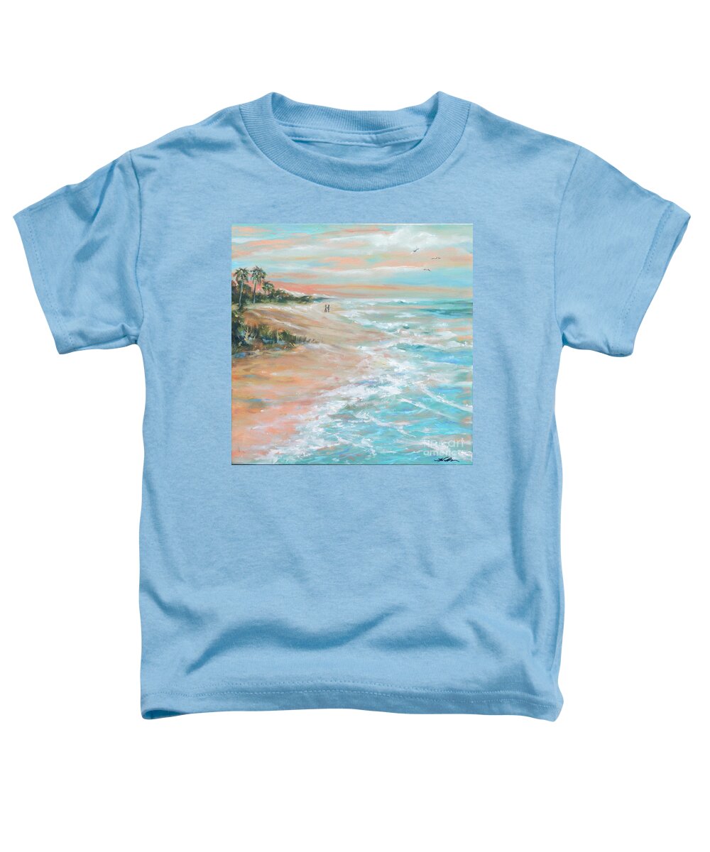 Tropical Toddler T-Shirt featuring the painting Island Romance by Linda Olsen