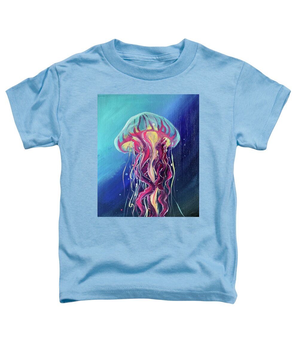 Jelly Fish Toddler T-Shirt featuring the painting Jelly by Lynn Shaffer