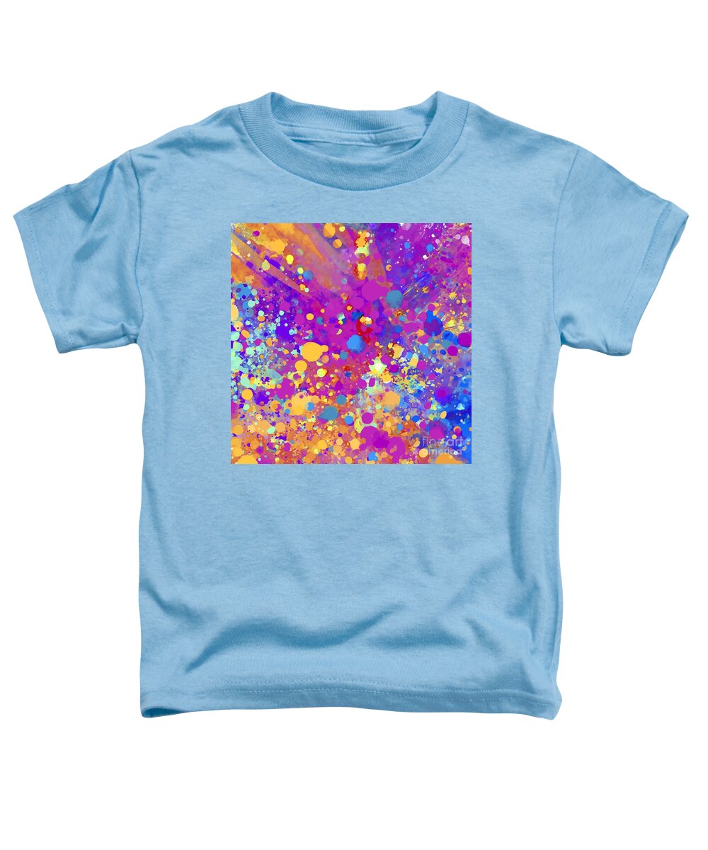 Colorful Toddler T-Shirt featuring the digital art Kartika - Artistic Colorful Abstract Carnival Splatter Watercolor Digital Art by Sambel Pedes