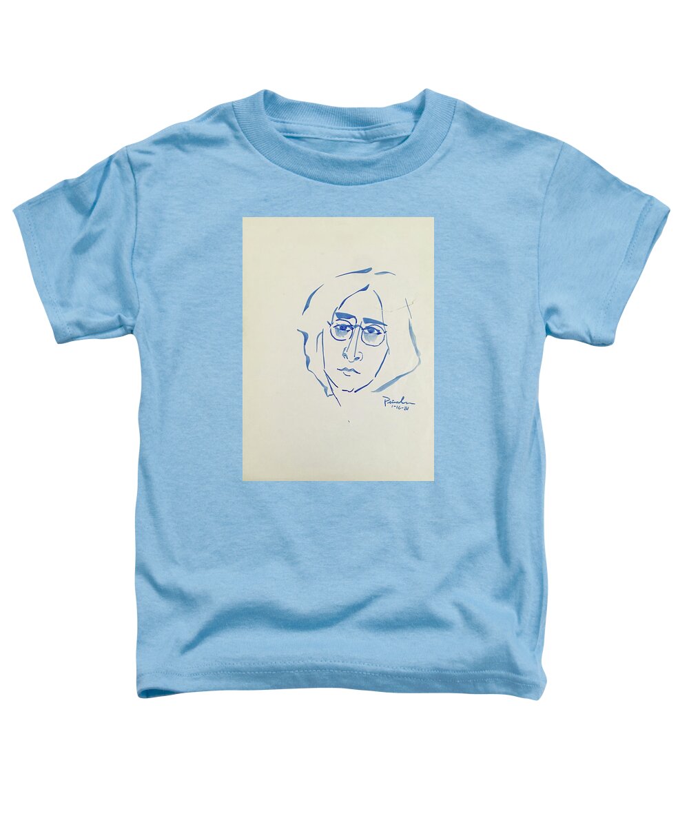 Ricardosart37 Toddler T-Shirt featuring the painting Lennon 1-16-81 by Ricardo Penalver deceased