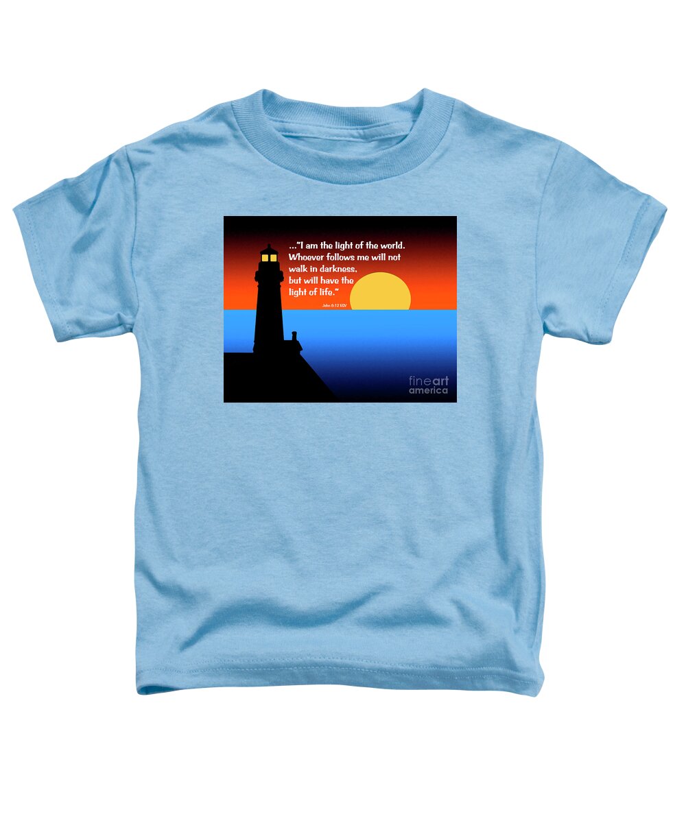 Lighthouse Toddler T-Shirt featuring the digital art Light Of The World by Kirt Tisdale