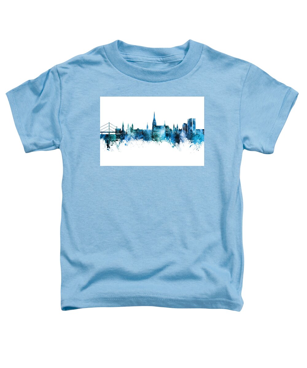 Linz Toddler T-Shirt featuring the digital art Linz Austria Skyline #50 by Michael Tompsett