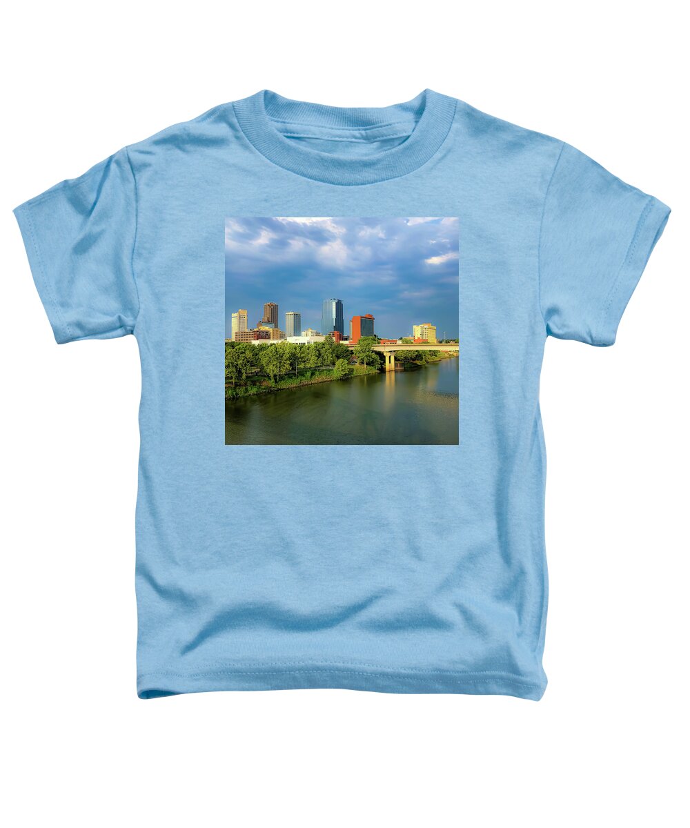 America Toddler T-Shirt featuring the photograph Little Rock Arkansas Skyline  by Michael Dean Shelton