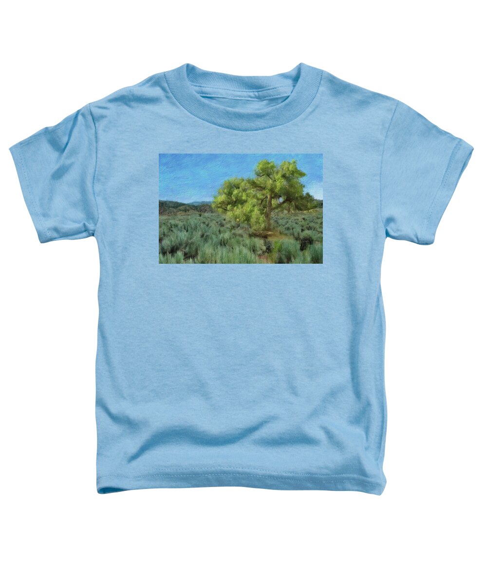 Lone Tree Toddler T-Shirt featuring the digital art Lone Tree in High Grass by Russ Harris