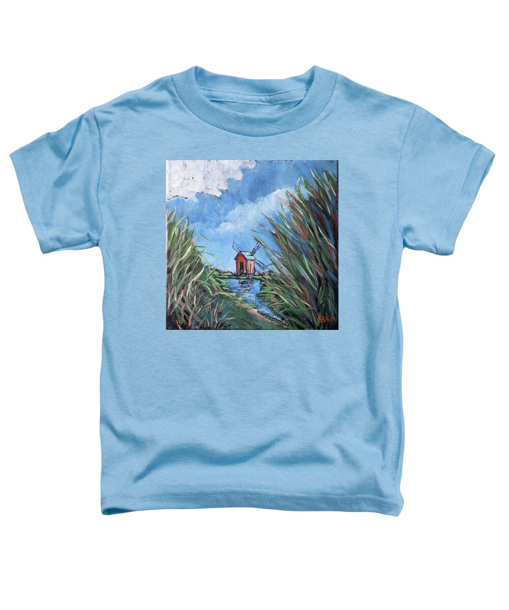 Windmill Toddler T-Shirt featuring the painting Loving Windmill by Elaine Berger