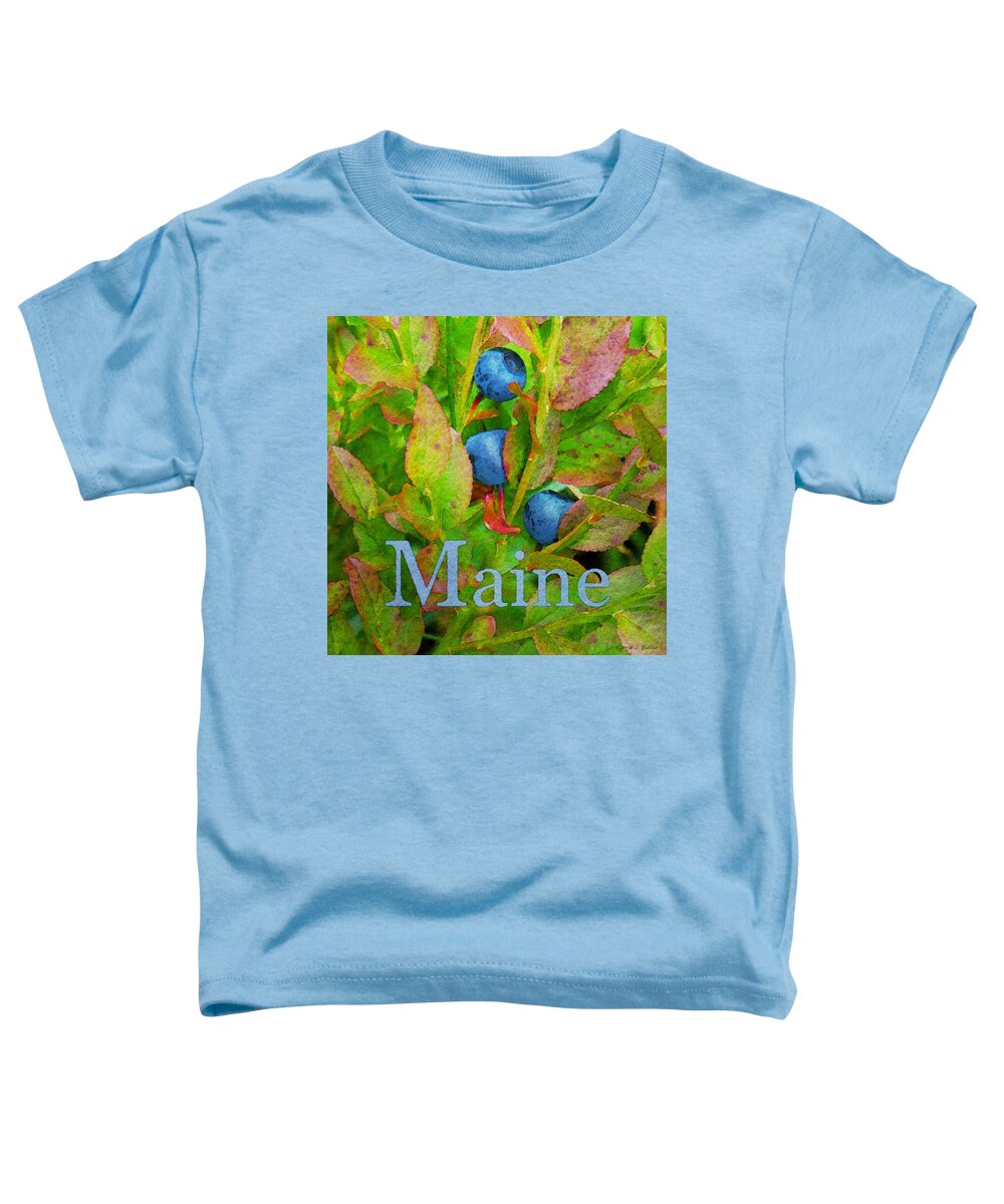 Maine Toddler T-Shirt featuring the painting Maine Blueberries Pillow Square by Karrie J Butler