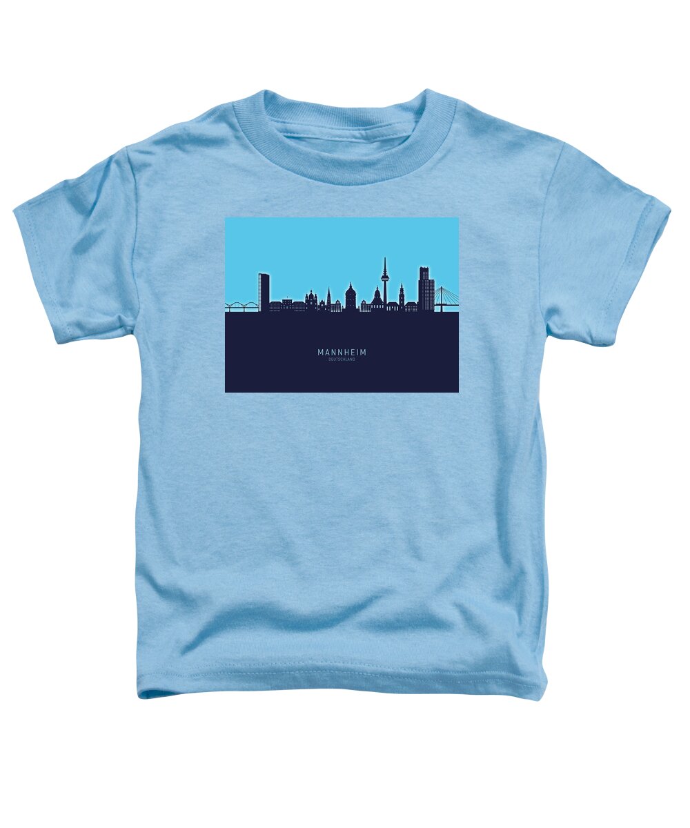 Mannheim Toddler T-Shirt featuring the digital art Mannheim Germany Skyline #99 by Michael Tompsett
