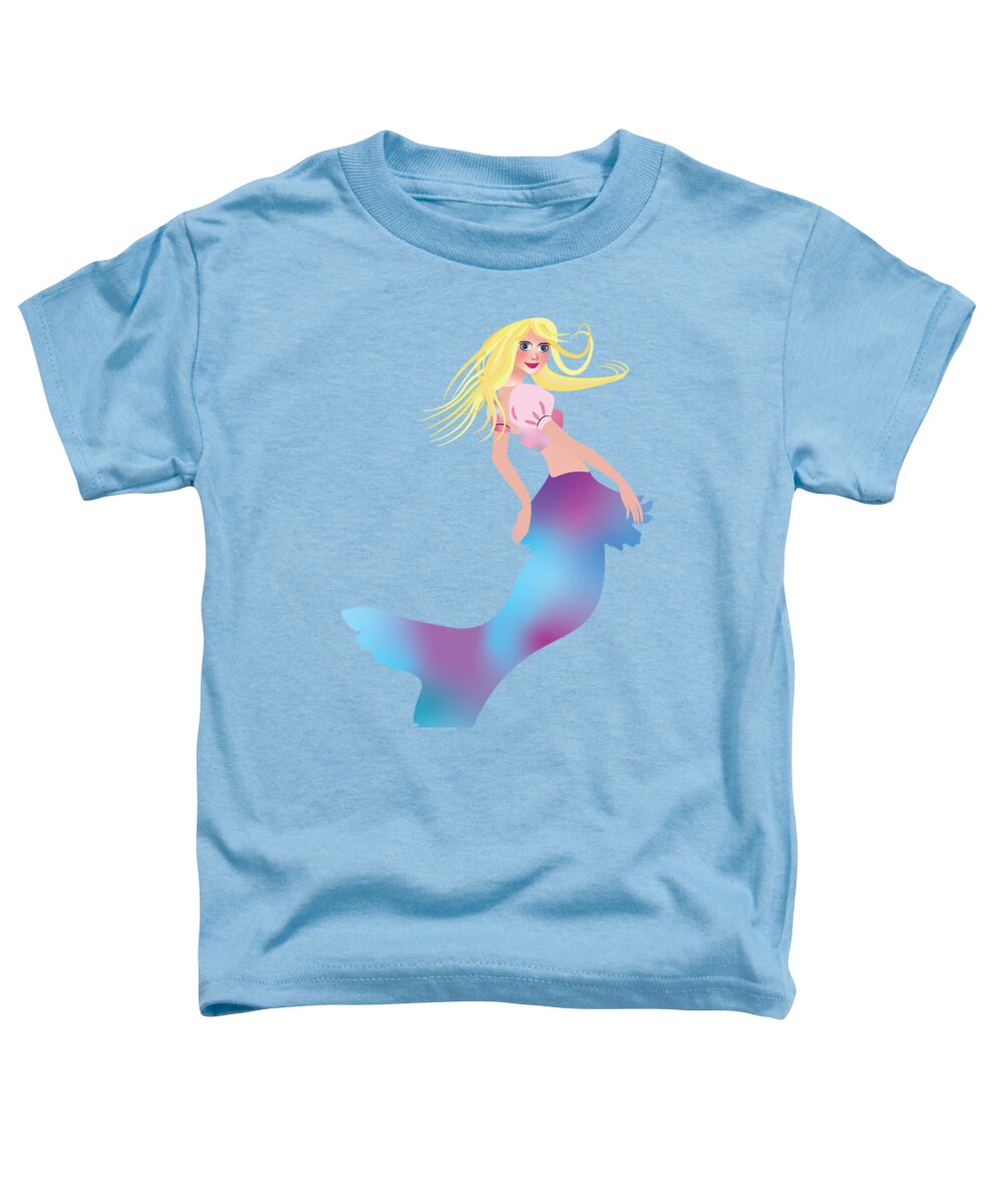  Mermaid Toddler T-Shirt featuring the digital art Mermaid, Sea, Ocean, by David Millenheft
