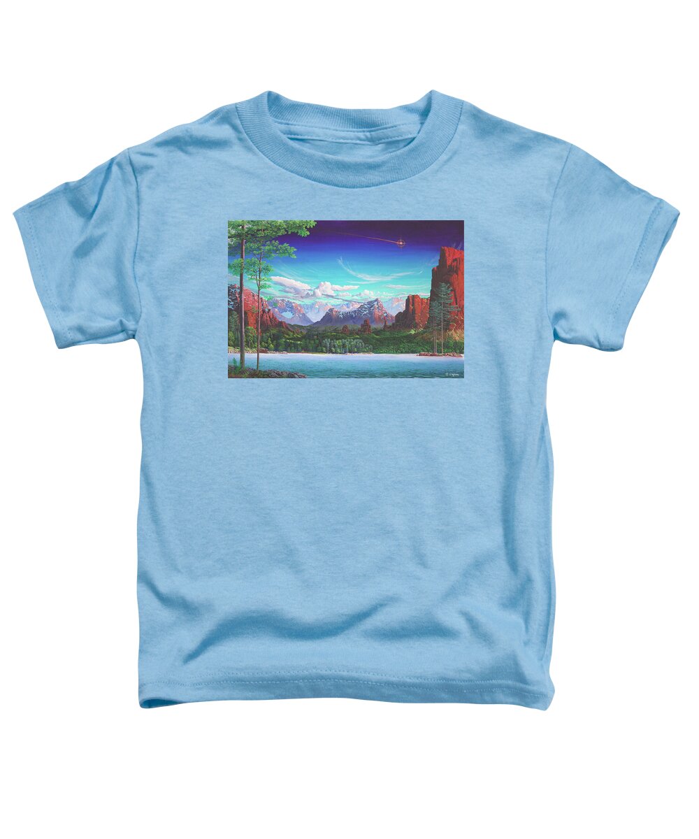 Meteor Toddler T-Shirt featuring the painting Meteor by Michael Goguen