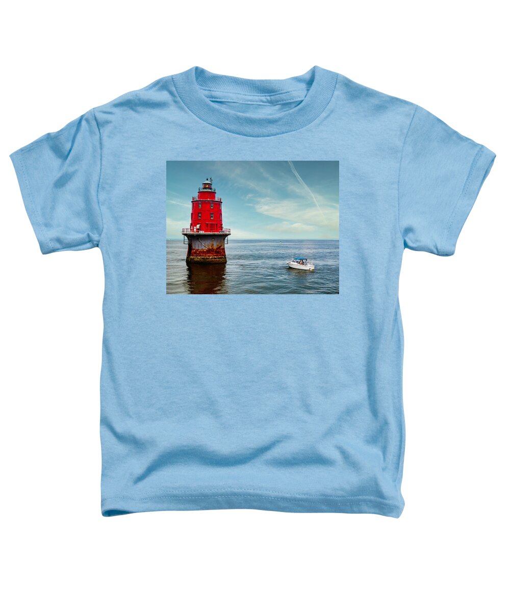 America Toddler T-Shirt featuring the photograph Miah Maull Shoal Lighthouse by Nick Zelinsky Jr