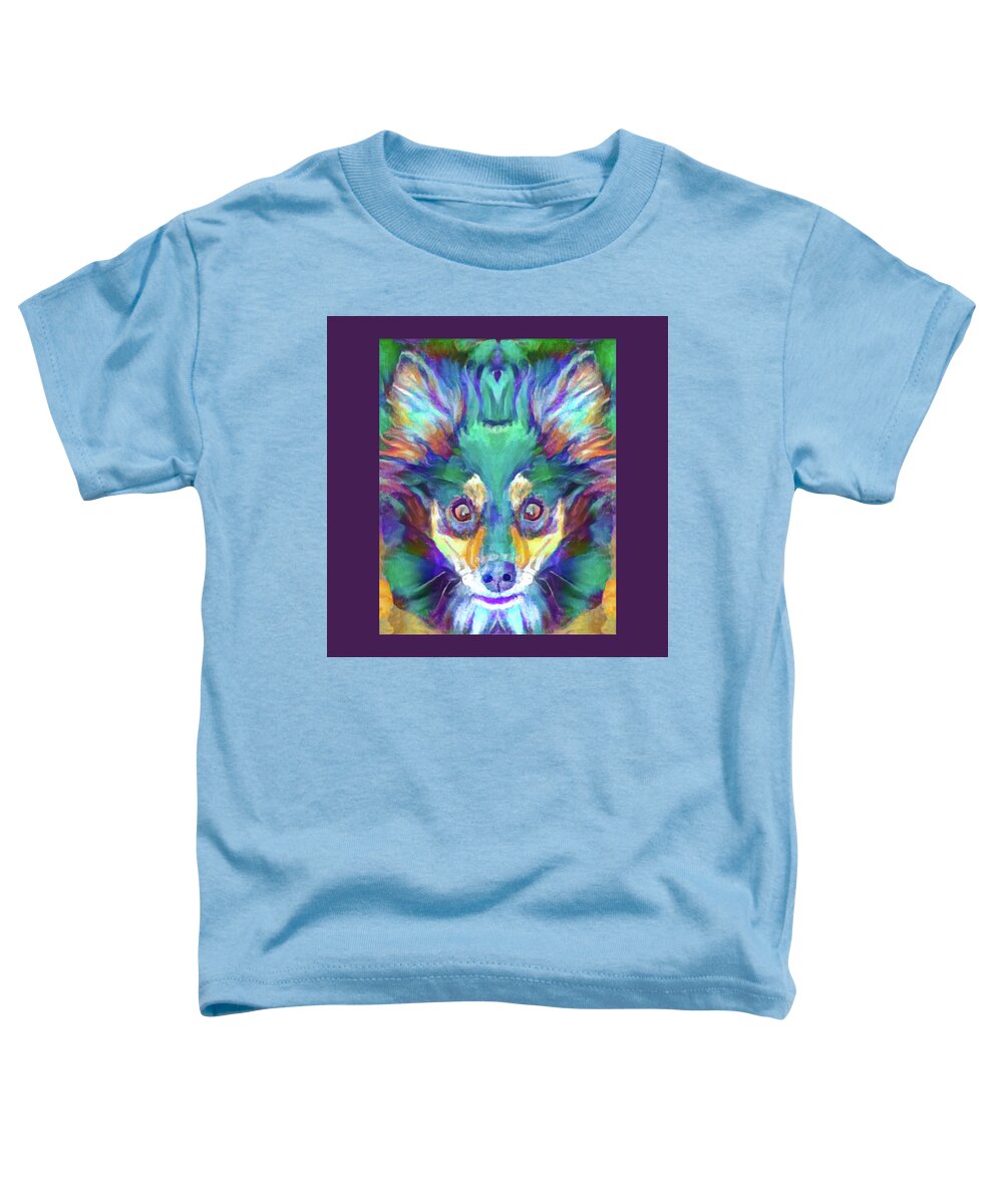 Chihuahua Painting Toddler T-Shirt featuring the digital art Milo V3 Square by Artistic Mystic