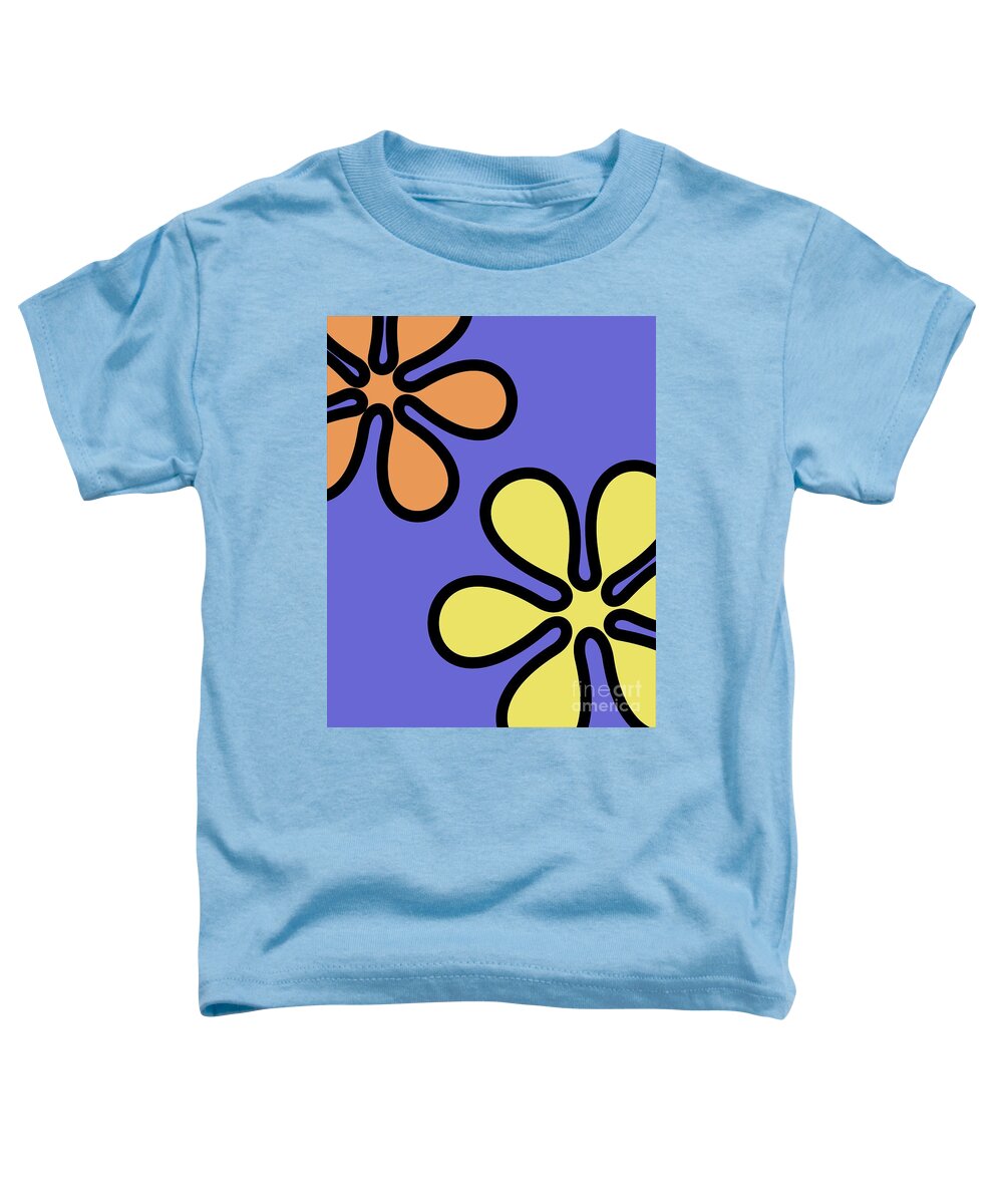 Mod Toddler T-Shirt featuring the digital art Mod Flowers on Twilight by Donna Mibus