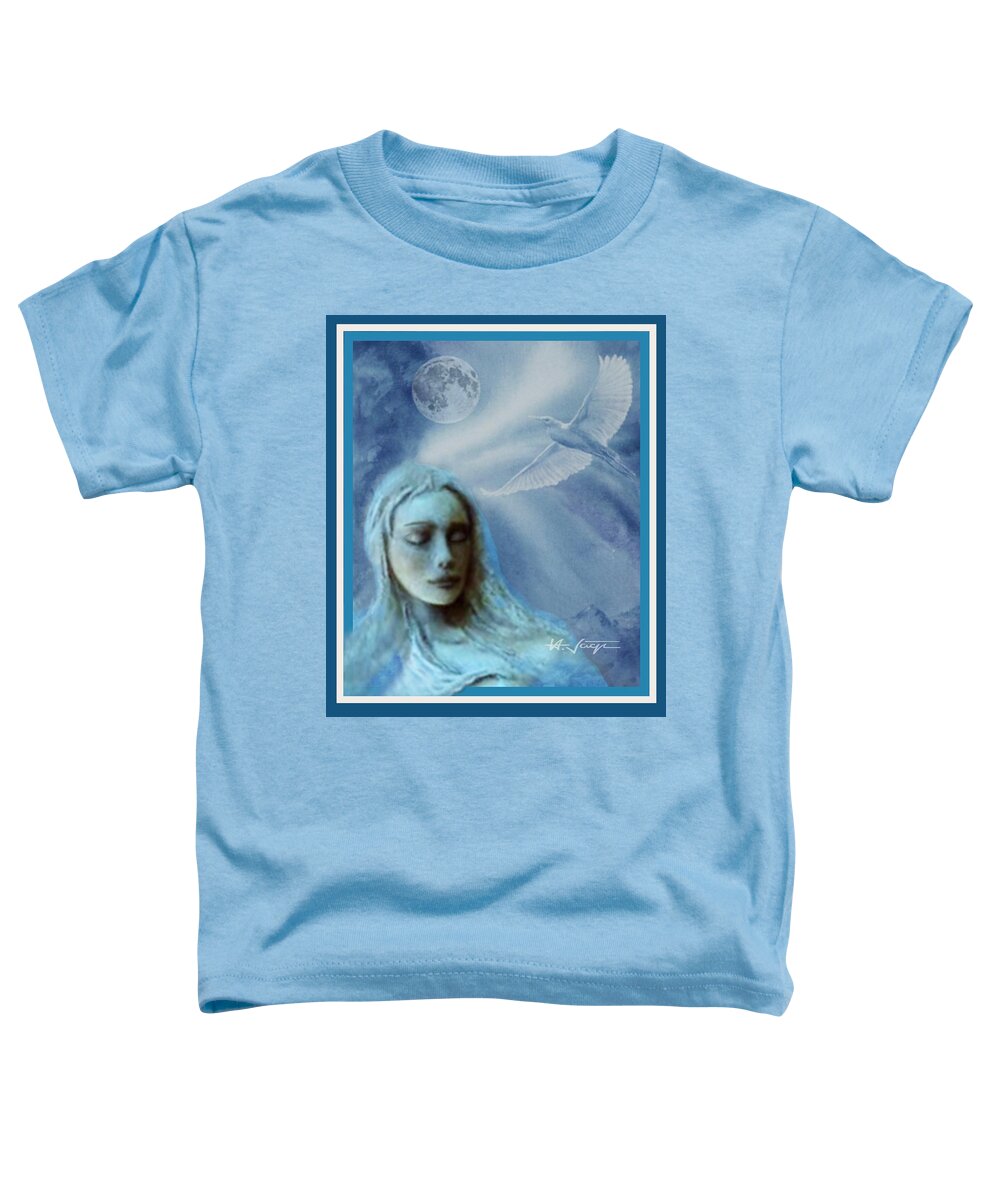 Moon Toddler T-Shirt featuring the mixed media Moon Spirit Dreaming by Hartmut Jager