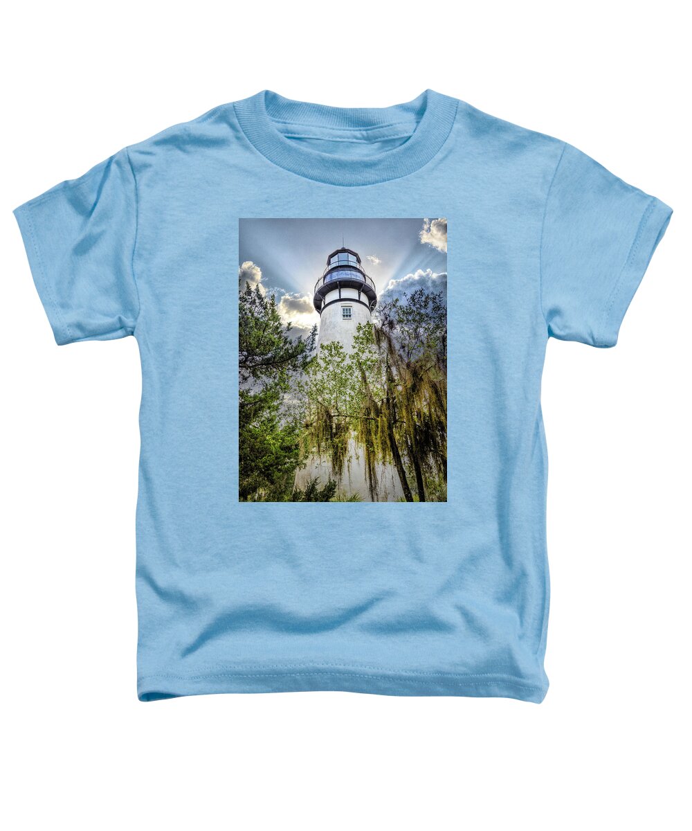 Lighthouse Toddler T-Shirt featuring the photograph Mossy Trees at the Amelia Island Lighthouse by Debra and Dave Vanderlaan