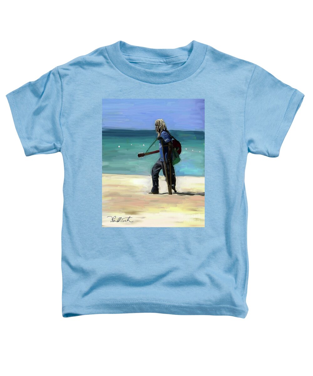 Beach Toddler T-Shirt featuring the digital art Music Man by D Powell-Smith
