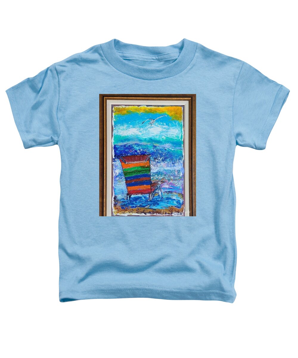  Toddler T-Shirt featuring the painting Neglected Beach Chair by Mark SanSouci