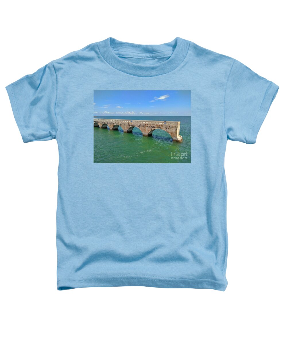 Bridge Toddler T-Shirt featuring the photograph Old Seven Mile Bridge One Part by Claudia Zahnd-Prezioso